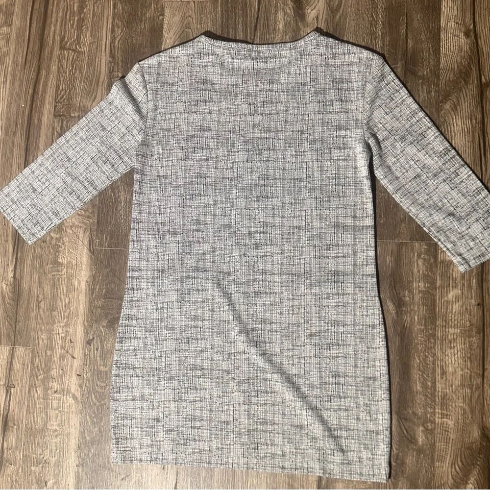 Nicole‎ Miller Gray and black Long Sleeve Dress